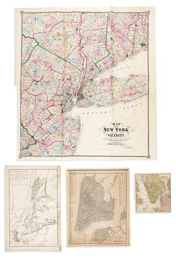 (NEW YORK CITY.) Group of 9 nineteenth-century maps of Manhattan,